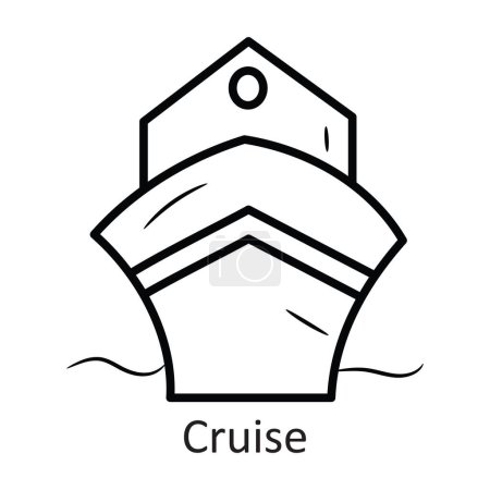 Ilustración de Crucero esquema vectorial Icono Diseño ilustración. Símbolo de vacaciones sobre fondo blanco Archivo EPS 10 - Imagen libre de derechos