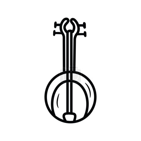 Illustration for Ektara vector outline Icon Design illustration. Music Symbol on White background EPS 10 File - Royalty Free Image