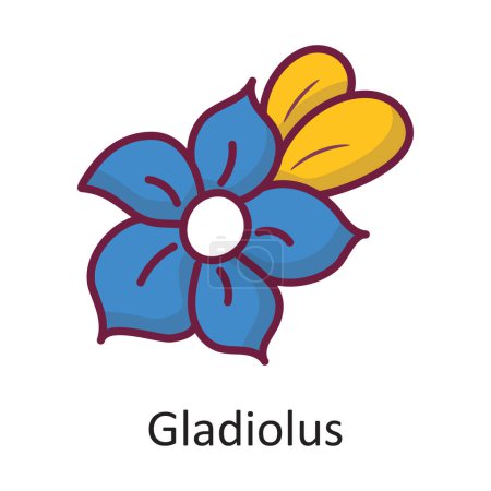 Illustration for Gladiolus vector Filled outline Icon Design illustration. Nature Symbol on White background EPS 10 File - Royalty Free Image