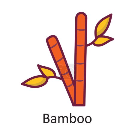 Illustration for Bamboo vector Filled outline Icon Design illustration. Nature Symbol on White background EPS 10 File - Royalty Free Image