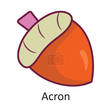 Illustration for Acron vector Filled outline Icon Design illustration. Nature Symbol on White background EPS 10 File - Royalty Free Image