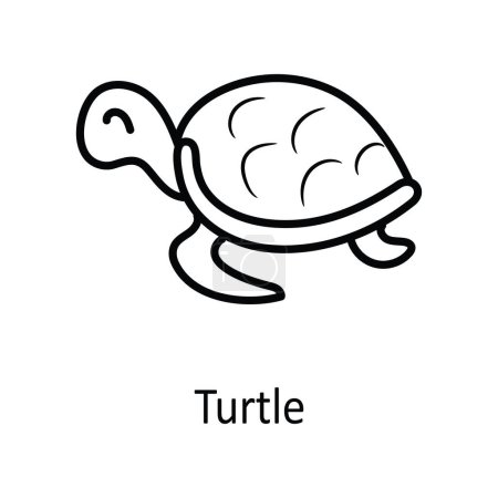 Ilustración de Esquema de vector tortuga Icono Ilustración Diseño. Símbolo de naturaleza sobre fondo blanco Archivo EPS 10 - Imagen libre de derechos