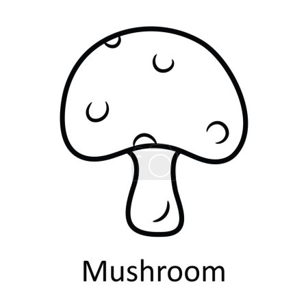 Illustration for Mushroom vector outline Icon Design illustration. Nature Symbol on White background EPS 10 File - Royalty Free Image