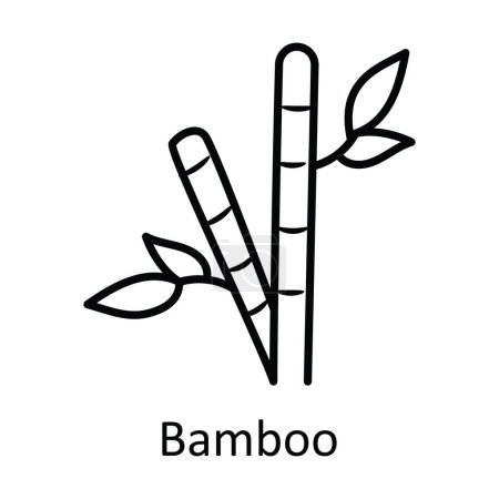Illustration for Bamboo vector outline Icon Design illustration. Nature Symbol on White background EPS 10 File - Royalty Free Image