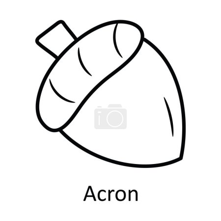 Illustration for Acron vector outline Icon Design illustration. Nature Symbol on White background EPS 10 File - Royalty Free Image