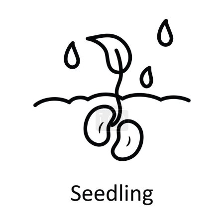Illustration for Seedling vector outline Icon Design illustration. Nature Symbol on White background EPS 10 File - Royalty Free Image