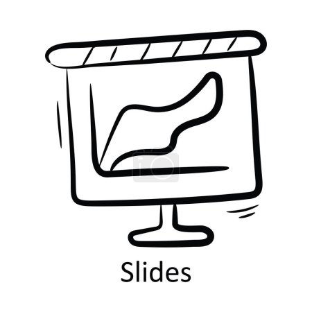 Illustration for Slides Outline Icon Design illustration. Project Management Symbol on White background EPS 10 File - Royalty Free Image