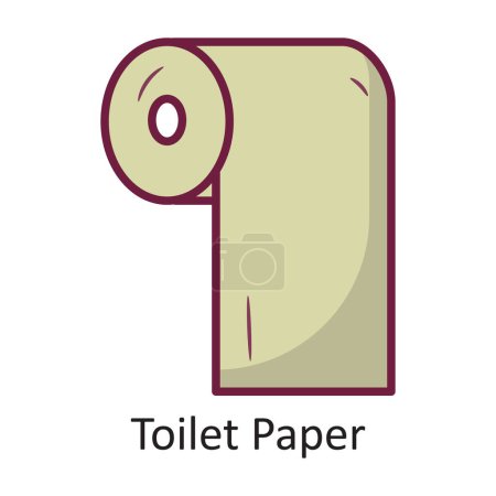 Illustration for Toilet Paper Vector Filled outline Icon Design illustration. Travel Symbol on White background EPS 10 File - Royalty Free Image