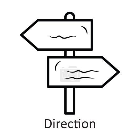 Téléchargez les illustrations : Schéma vectoriel de direction Icône Illustration de conception. Symbole de voyage sur fond blanc Fichier EPS 10 - en licence libre de droit