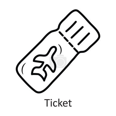 Ilustración de Ticket Vector Outline Icono Ilustración de diseño. Símbolo de viaje sobre fondo blanco Archivo EPS 10 - Imagen libre de derechos