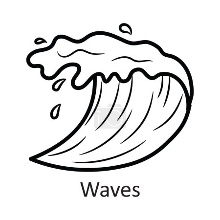 Illustration for Waves Vector Outline Icon Design illustration. Travel Symbol on White background EPS 10 File - Royalty Free Image