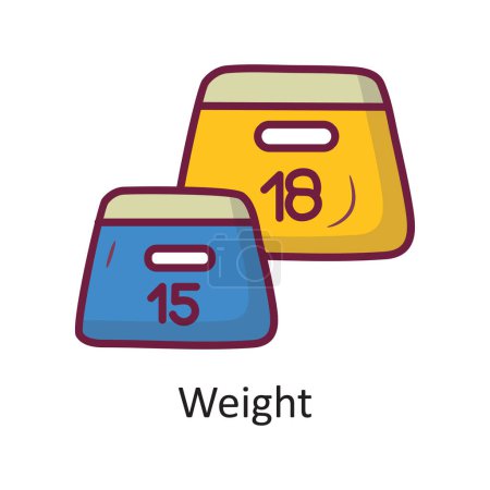 Illustration for Weight Vector Filled outline Icon Design illustration. Workout Symbol on White background EPS 10 File - Royalty Free Image