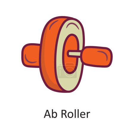 Illustration for Ab Roller Vector Filled outline Icon Design illustration. Workout Symbol on White background EPS 10 File - Royalty Free Image