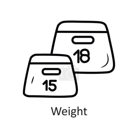 Illustration for Weight Vector outline Icon Design illustration. Workout Symbol on White background EPS 10 File - Royalty Free Image