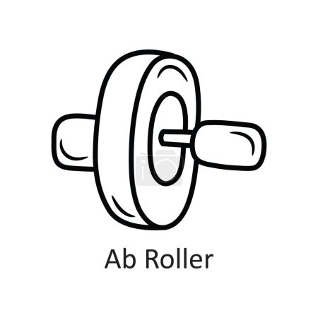 Illustration for Ab Roller Vector outline Icon Design illustration. Workout Symbol on White background EPS 10 File - Royalty Free Image