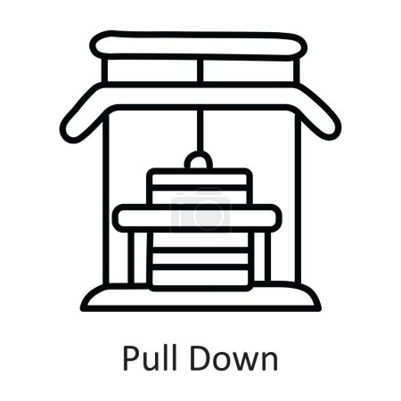 Illustration for Pull Down  Vector outline Icon Design illustration. Workout Symbol on White background EPS 10 File - Royalty Free Image