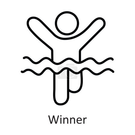 Illustration for Winner Vector outline Icon Design illustration. Workout Symbol on White background EPS 10 File - Royalty Free Image