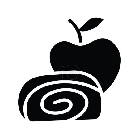 Ilustración de Apple Strudel vector sólido Icono Ilustración de diseño. Símbolo de panadería sobre fondo blanco Archivo EPS 10 - Imagen libre de derechos