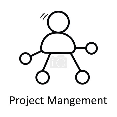 Ilustración de Project Management vector outline Icon Ilustración de diseño. Símbolo de negocio sobre fondo blanco Archivo EPS 10 - Imagen libre de derechos
