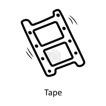 Illustration for Tape vector outline Icon Design illustration. Entertainment Symbol on White background EPS 10 File - Royalty Free Image