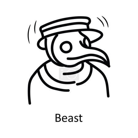 Ilustración de Beast Vector Outline Icono Ilustración de diseño. Símbolo medieval sobre fondo blanco Archivo EPS 10 - Imagen libre de derechos