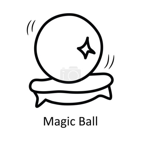 Illustration for Magic Ball Vector Outline Icon Design illustration. Medieval Symbol on White background EPS 10 File - Royalty Free Image
