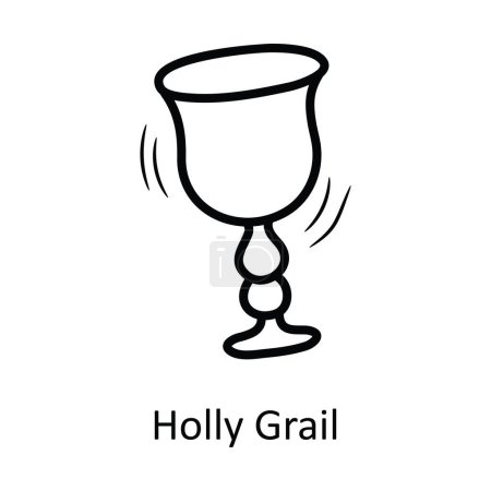 Illustration for Holly Grail Vector Outline Icon Design illustration. Medieval Symbol on White background EPS 10 File - Royalty Free Image