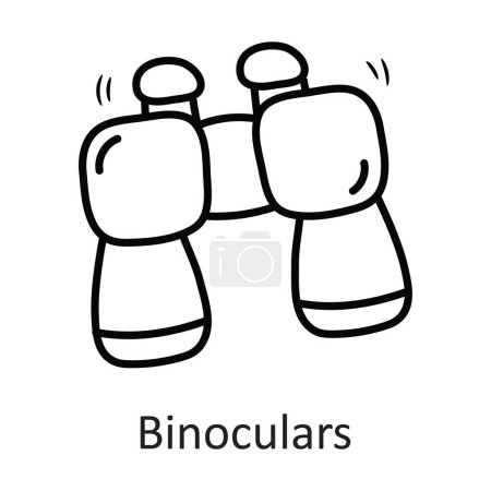 Illustration for Binoculars vector outline Icon Design illustration. Security Symbol on White background EPS 10 File - Royalty Free Image