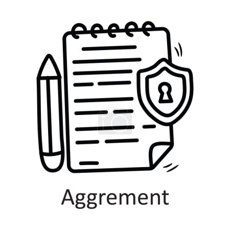 Ilustración de Acuerdo esquema vectorial Icono Diseño ilustración. Símbolo de seguridad sobre fondo blanco Archivo EPS 10 - Imagen libre de derechos