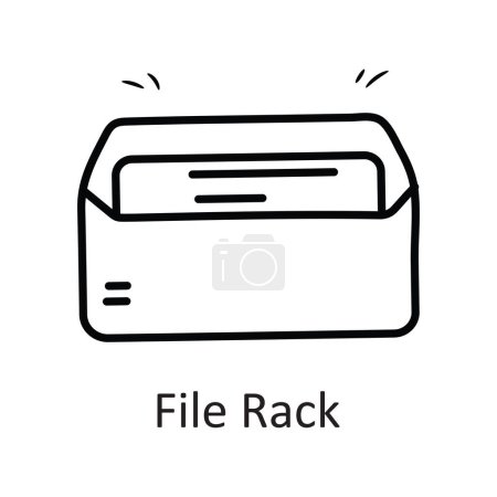 Illustration for File Rack vector outline Icon Design illustration. Stationery Symbol on White background EPS 10 File - Royalty Free Image