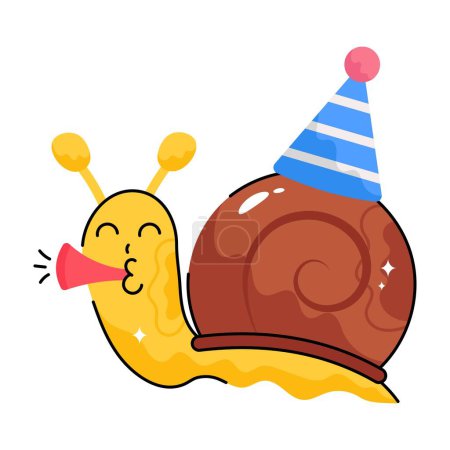 Illustration for Snail doodle vector Colorful Stickers . EPS 10 file - Royalty Free Image