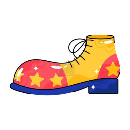 Illustration for Carnival shoe doodle vector Colorful  Sticker. EPS 10 file - Royalty Free Image