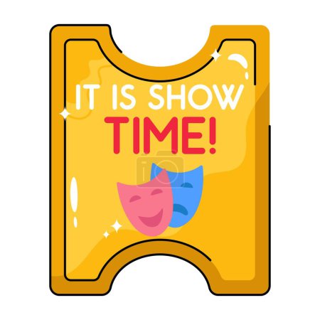 Illustration for Show time doodle vector Colorful  Sticker. EPS 10 file - Royalty Free Image