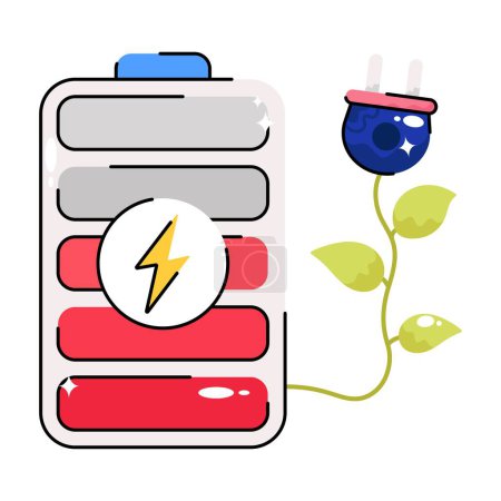 Téléchargez les illustrations : Autocollant coloré vecteur de doodle batterie Eco. Fichier EPS 10 - en licence libre de droit