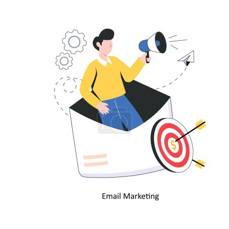 Ilustración de Email Marketing Diseño de Estilo Plano Ilustración vectorial. Ilustración general - Imagen libre de derechos