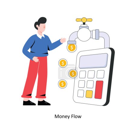 Illustration for Money Flow Flat Style Design Vector illustration. Stock illustration - Royalty Free Image