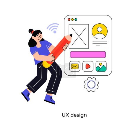 Téléchargez les illustrations : UX design Flat Style Design Illustration vectorielle. Illustration de stock - en licence libre de droit