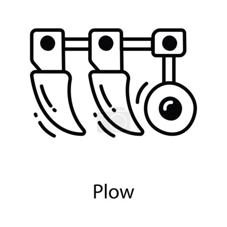 Illustration for Plow doodle Icon Design illustration. Agriculture Symbol on White background EPS 10 File - Royalty Free Image