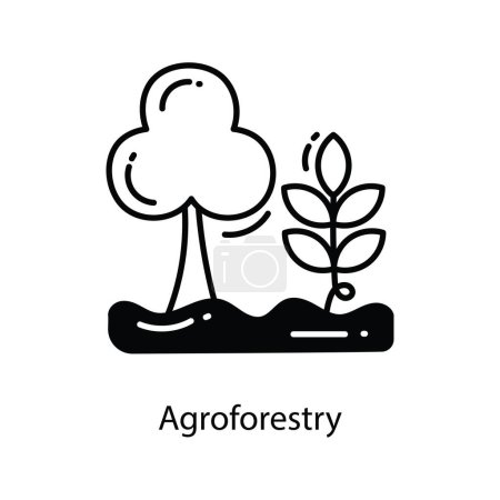 Ilustración de Agroforestería doodle Icono Ilustración de diseño. Símbolo de agricultura sobre fondo blanco Archivo EPS 10 - Imagen libre de derechos