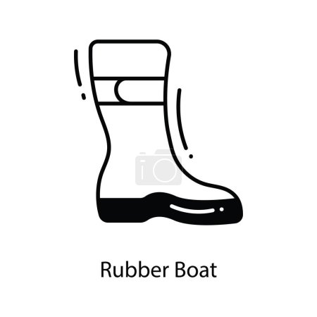 Illustration for Rubber Boat doodle Icon Design illustration. Agriculture Symbol on White background EPS 10 File - Royalty Free Image