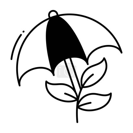 Illustration for Plant protection doodle Icon Design illustration. Ecology Symbol on White background EPS 10 File - Royalty Free Image