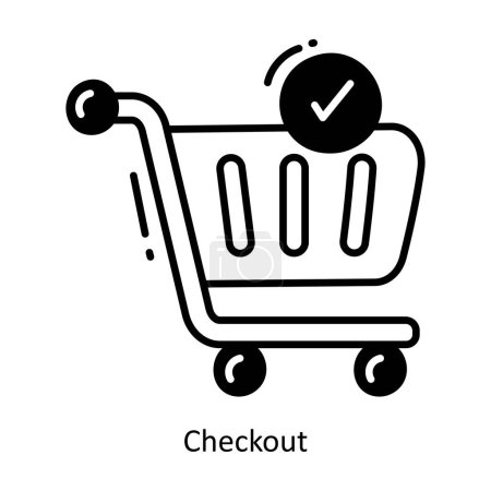 Ilustración de Checkout doodle semi solid icon Ilustración de diseño. Comercio electrónico y compras Símbolo sobre fondo blanco Archivo EPS 10 - Imagen libre de derechos