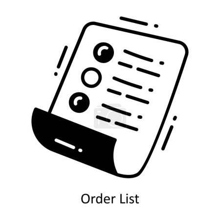 Téléchargez les illustrations : Liste de commande doodle semi solide Icône Illustration de conception. Symbole logistique et de livraison sur fond blanc Fichier EPS 10 - en licence libre de droit