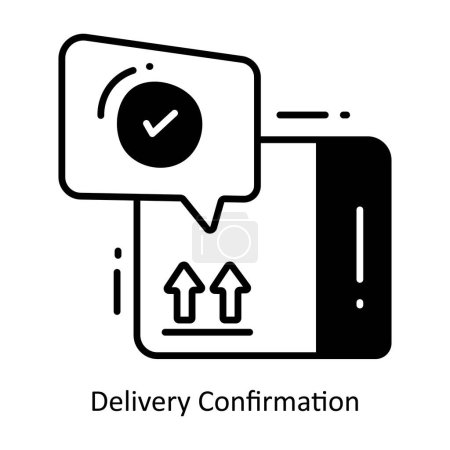 Illustration for Delivery Confirmation doodle semi solid Icon Design illustration. Logistics and Delivery Symbol on White background EPS 10 File - Royalty Free Image