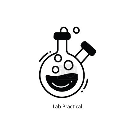 Ilustración de Lab Practical doodle semi solid icon Icono Diseño ilustración. Símbolo de escuela y estudio sobre fondo blanco Archivo EPS 10 - Imagen libre de derechos