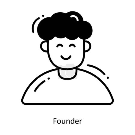 Illustration for Founder doodle semi solid icon Icon Design illustration. Startup Symbol on White background EPS 10 File - Royalty Free Image