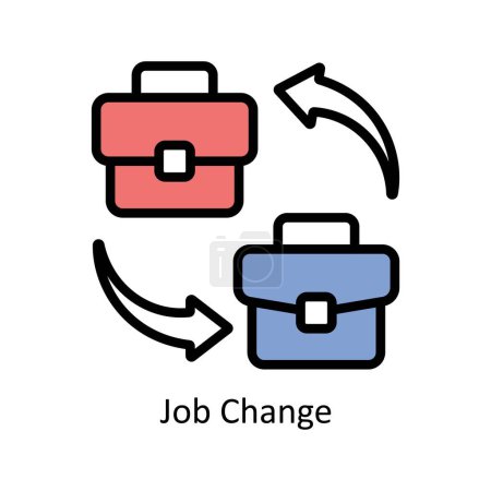 Illustration for Job Change vector Filled outline Icon Design illustration. Business And Management Symbol on White background EPS 10 File - Royalty Free Image