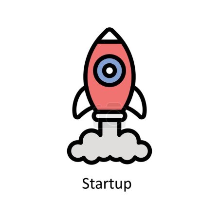 Illustration for Startup vector Filled outline Icon Design illustration. Business And Management Symbol on White background EPS 10 File - Royalty Free Image