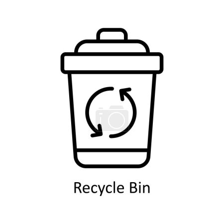 Illustration for Recycle Bin vector  outline Icon Design illustration. Business And Management Symbol on White background EPS 10 File - Royalty Free Image