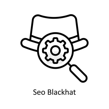 Ilustración de SEO Black hat vector outline Icono Ilustración de diseño. Símbolo de negocio y gestión sobre fondo blanco Archivo EPS 10 - Imagen libre de derechos